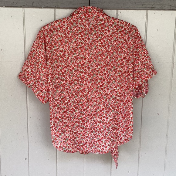 anthropologie SHIRT flower TOP button down - Picture 3 of 4